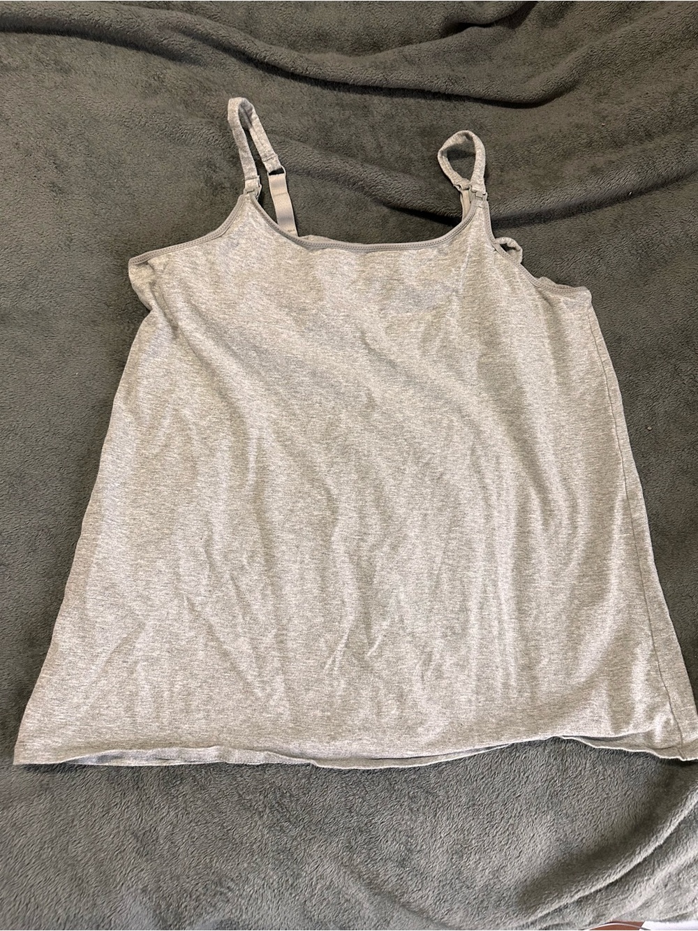 Gilligan & O'Malley Light Gray Adjustable Strap Breastfeeding Cami